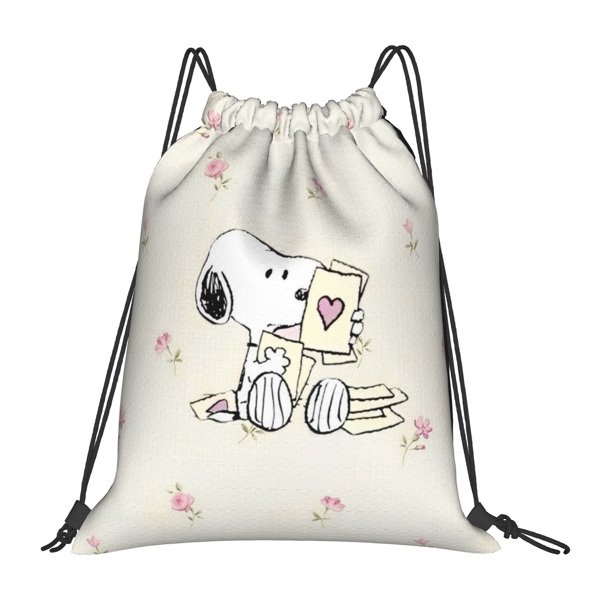 Drawstring Gym Bag - S-Snoopys Loving Gesture Backpack Drawstring Sports