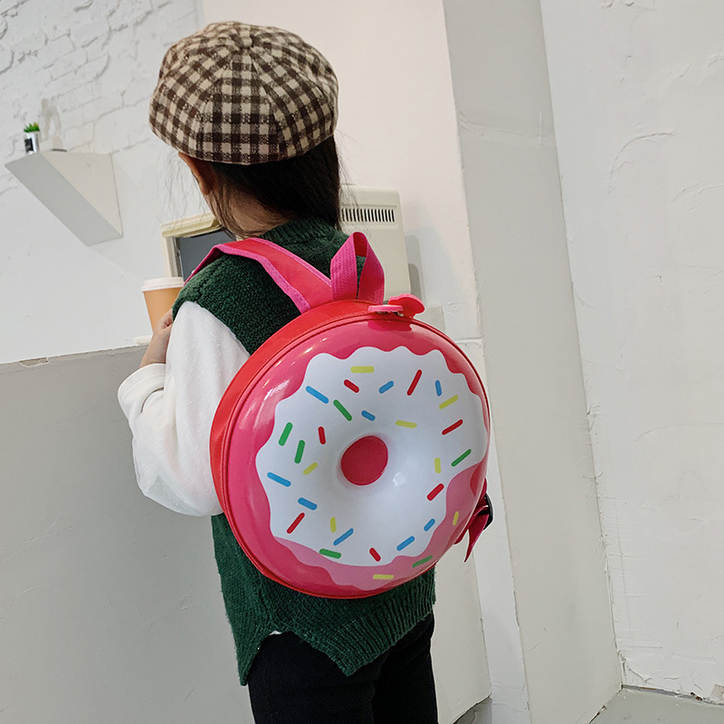 School Backpack Teen - Cartoon Kids Backpack Cute Donut Eggshell