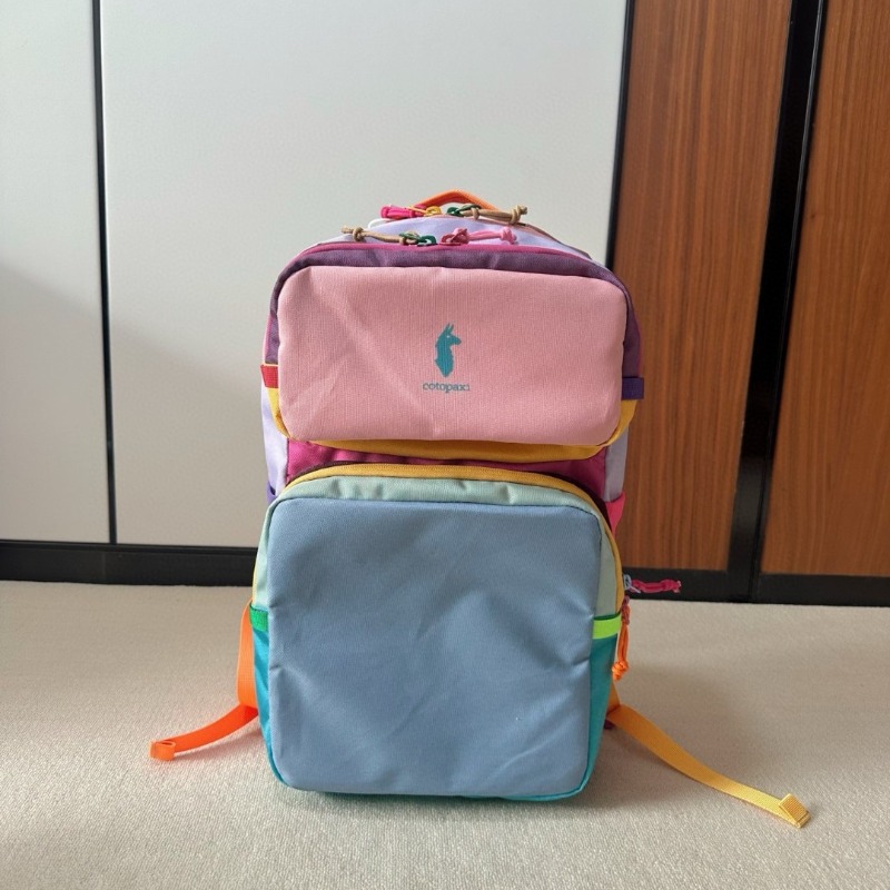 Canvas Backpack Casual - Dopamine Color Block Backpack Lightweight Nylon