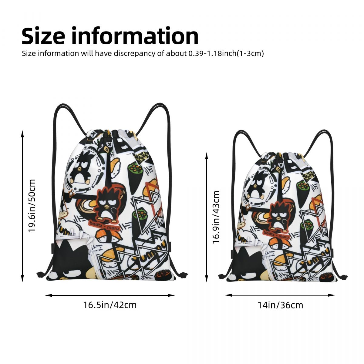 Cute Cartoon Penguin Bad Badtz - Drawstring Gym Bag 评论和价格