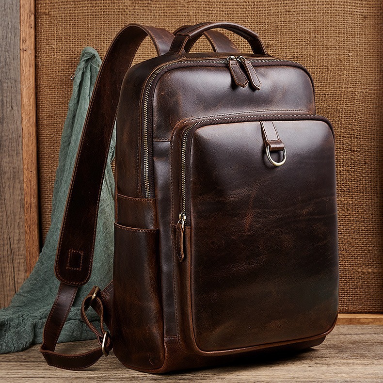 Men's Top Grain Waxed Leather  - Leather Backpack Vintage 评论和价格