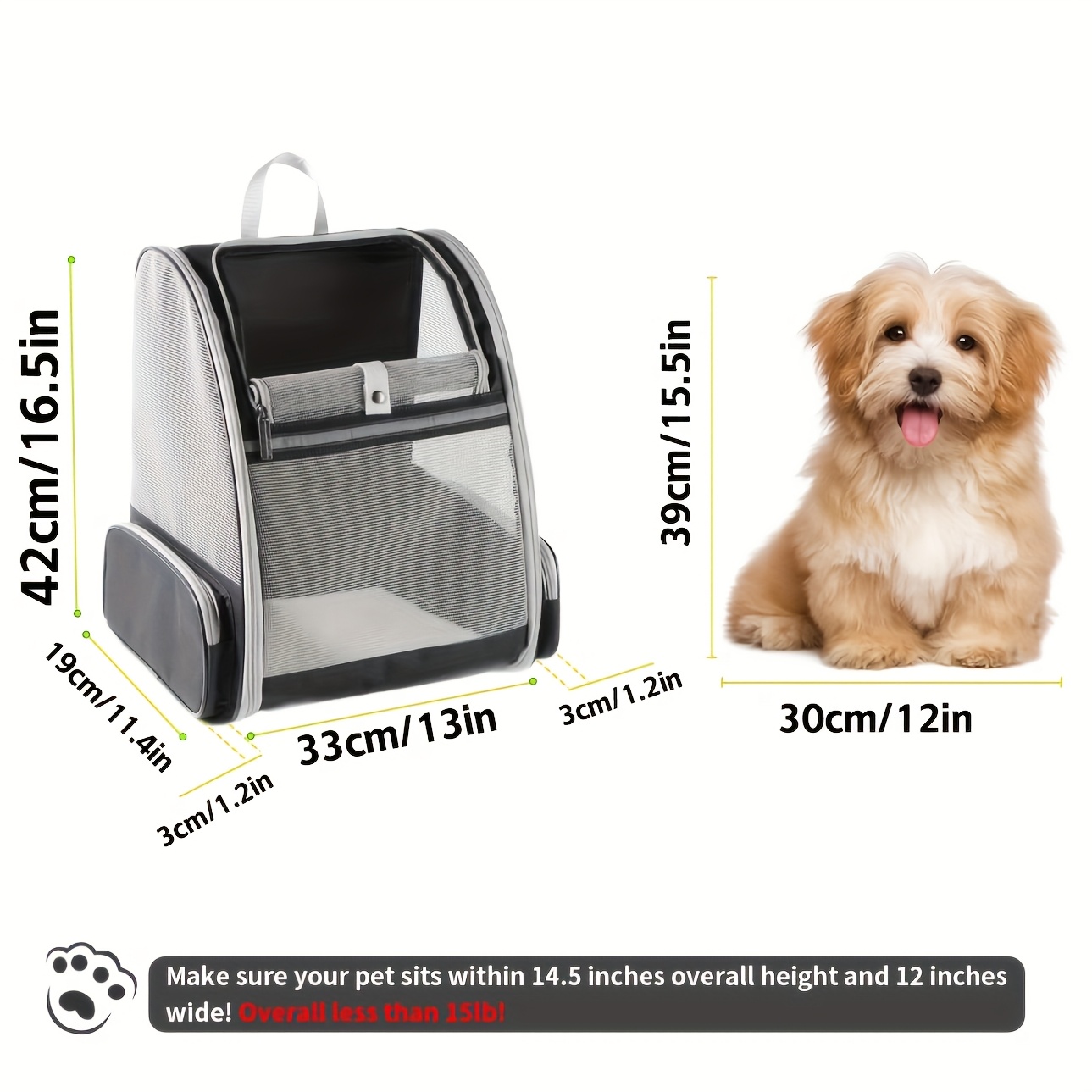 A foldable ventilated pet back - Foldable Backpack Small 评论和价格