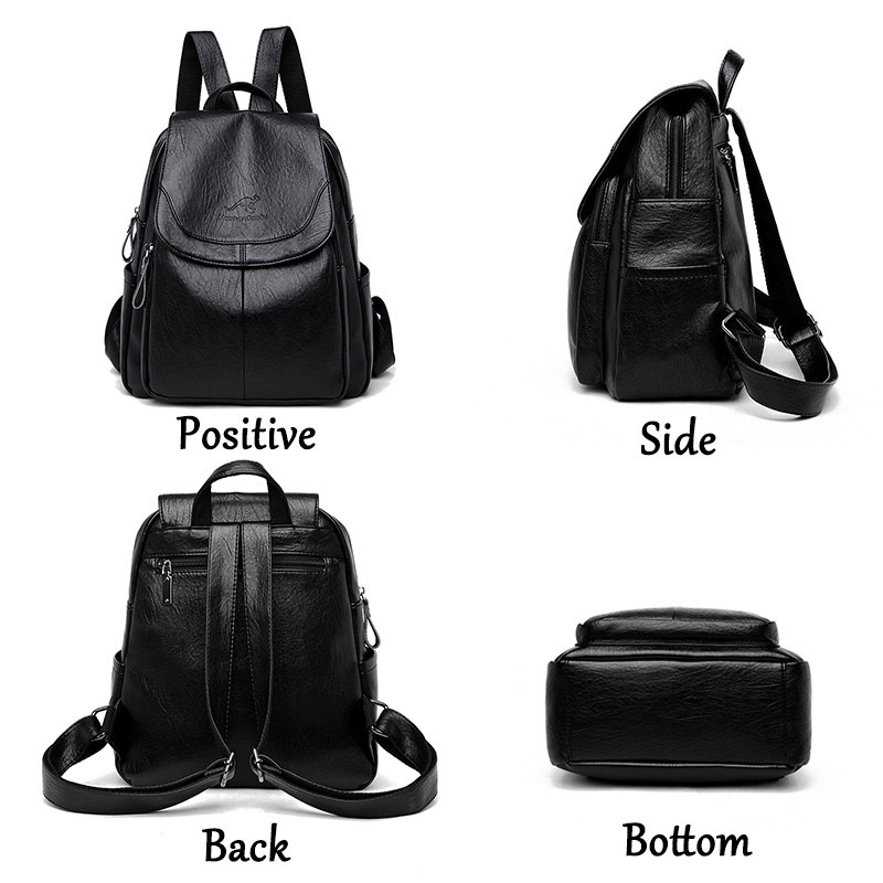 9 Color Women Soft Leather Bac - Leather Backpack Vintage 评论和价格