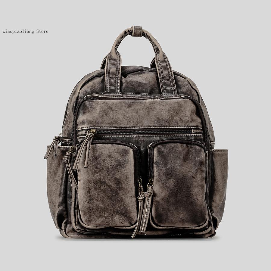 Luxury Soft Washed Pu Leather  - Leather Backpack Vintage 评论和价格