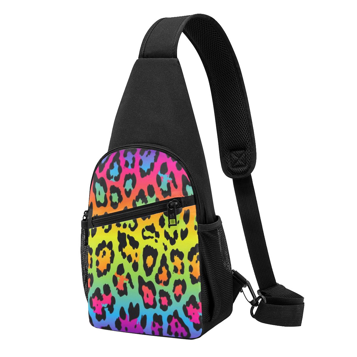 Rainbow Leopard Print Chest Ba - Sling Backpack Shoulder 评论和价格