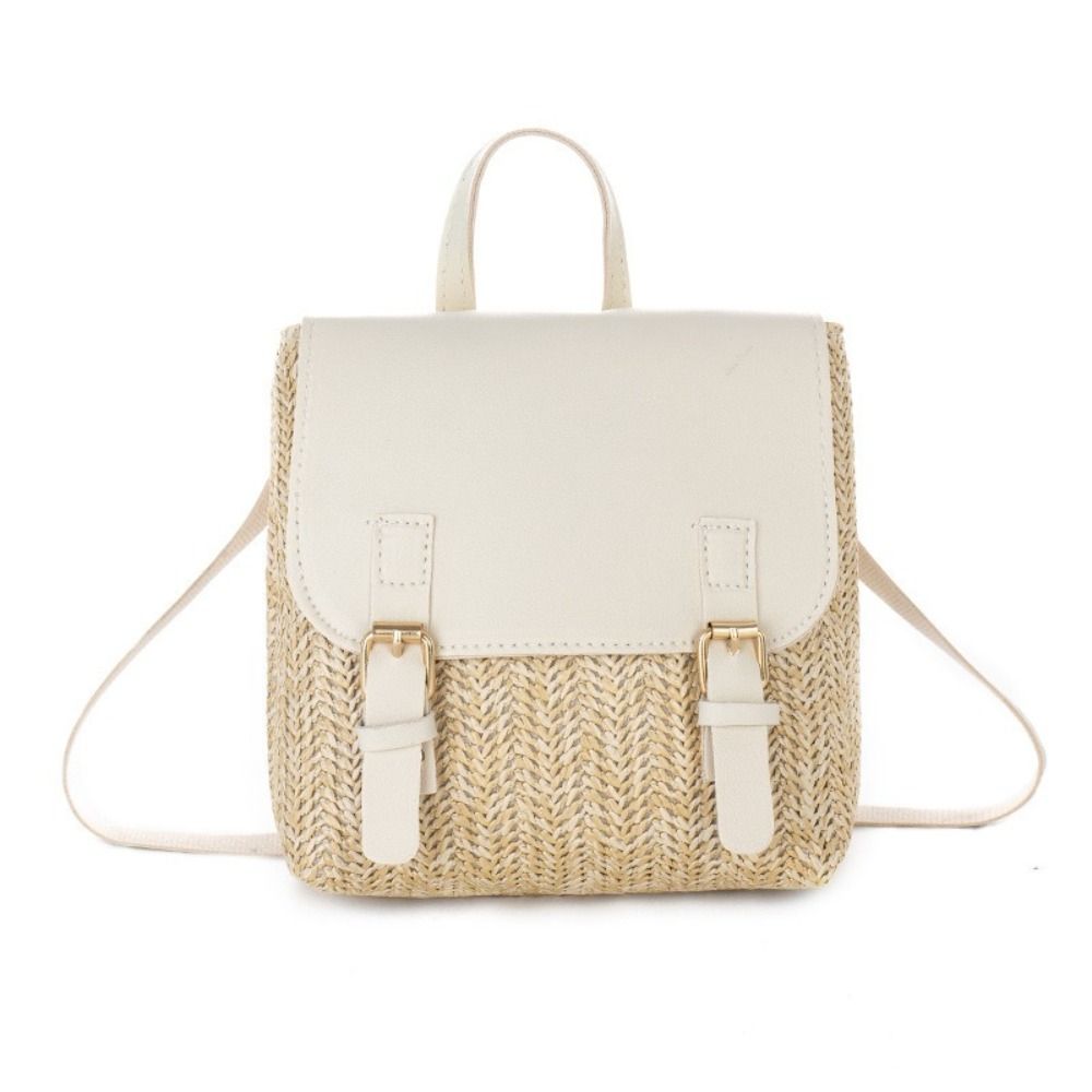 Versatile Bag PU Leather Straw - Leather Backpack Vintage 评论和价格