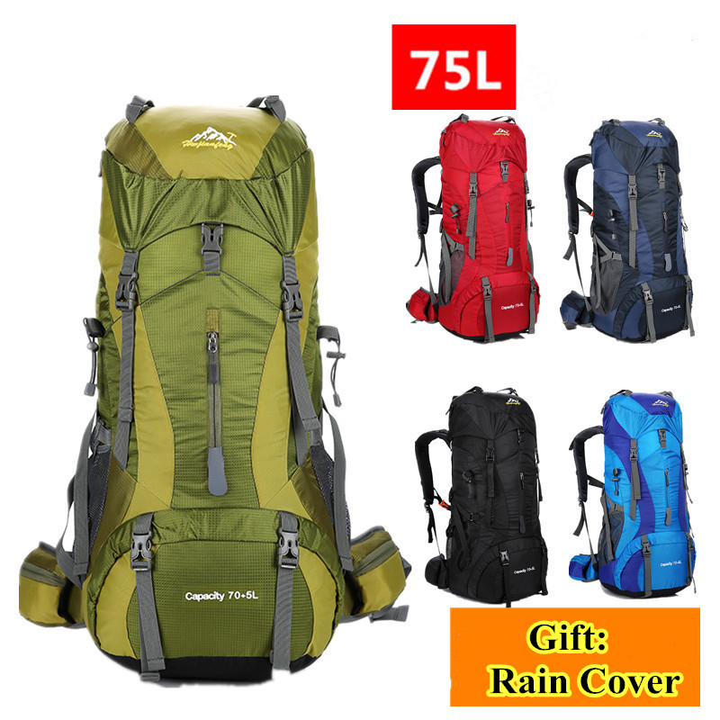 75L Men Women Outdoor Hiking T - Rain Cover Backpack 评论和价格