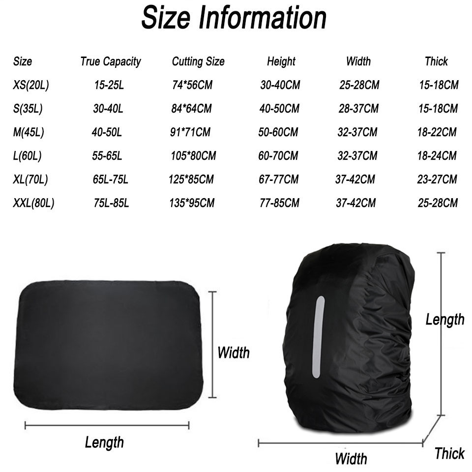 KoKossi 1Pcs 25-80L Backpack R - Rain Cover Backpack 评论和价格