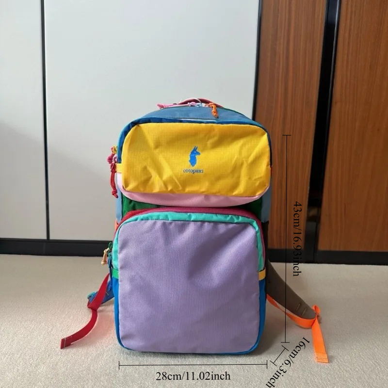 Dopamine Color Block Backpack  - Canvas Backpack Casual 评论和价格