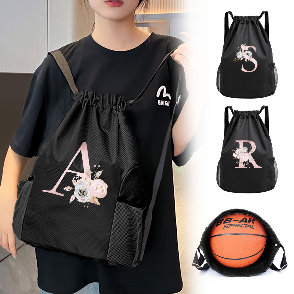 Black drawstring bag, gym back - Drawstring Gym Bag 评论和价格