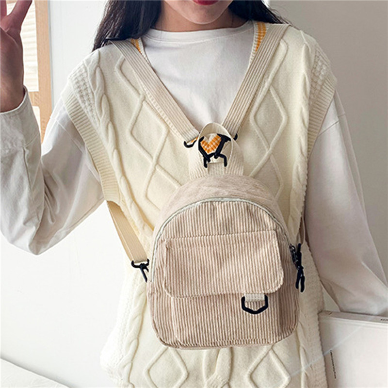 Solid Color Mini Backpack Cord - Fashion Backpack Women 评论和价格