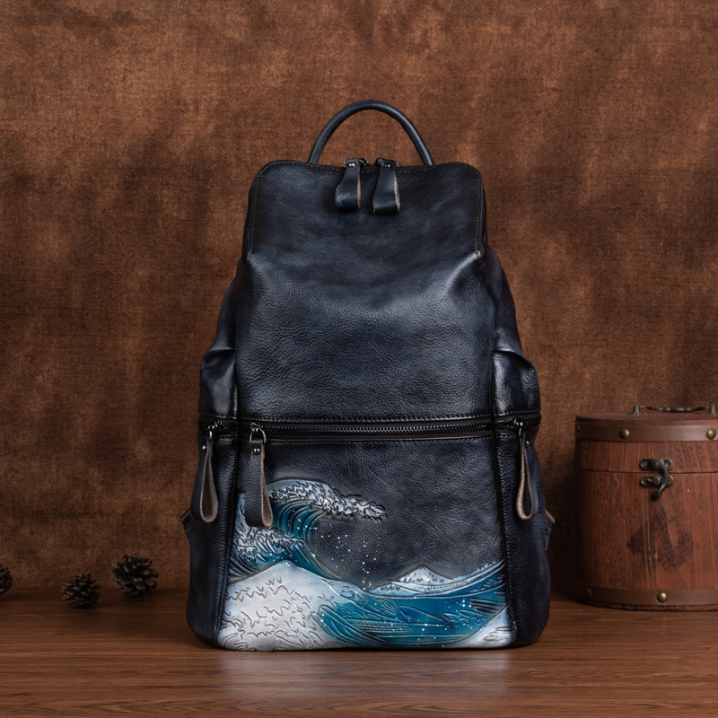 Genuine Real Soft Leather Wome - Leather Backpack Vintage 评论和价格